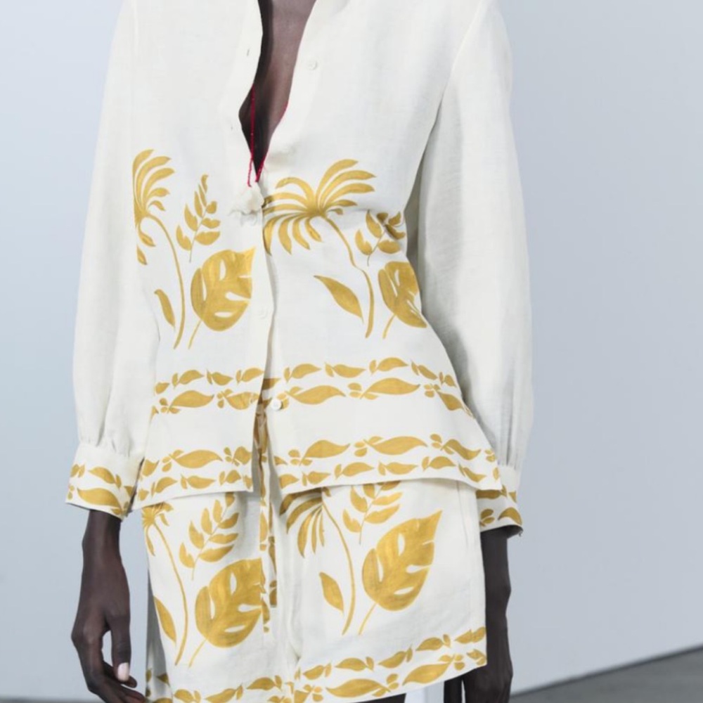 Zara Cream High-Neck Top - Picture 1 of 8